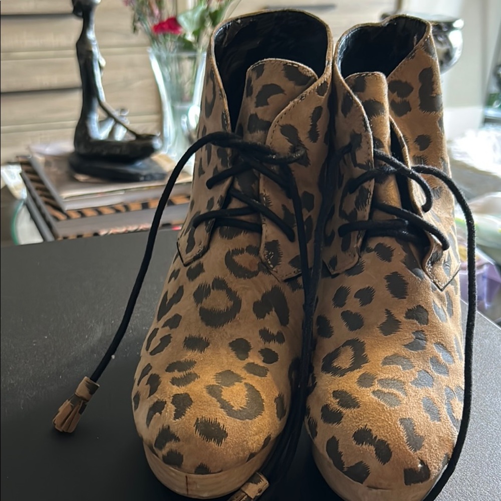 Rebecca Taylor Leopard Print Ankle Boots